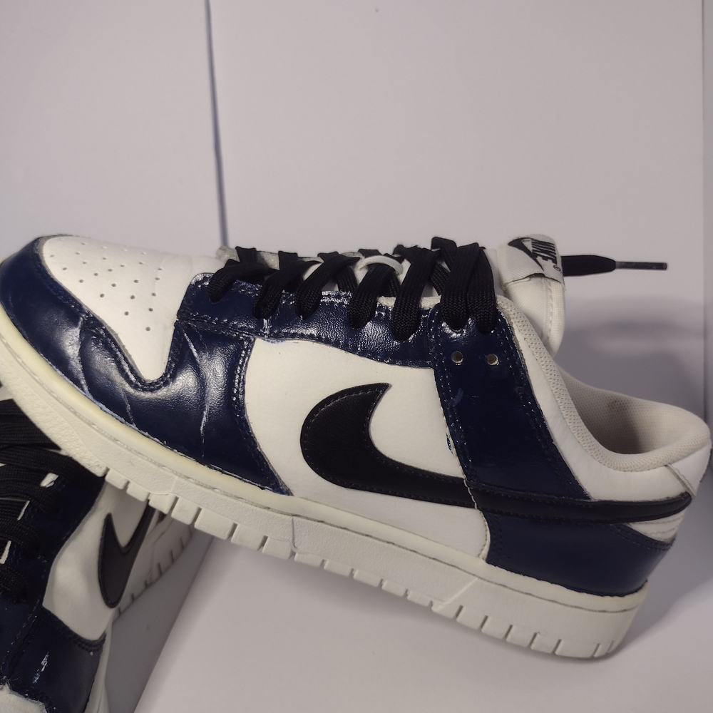 Nike Dunk Low Retro White/Blue Black Size  7.5 - Picture 2 of 13